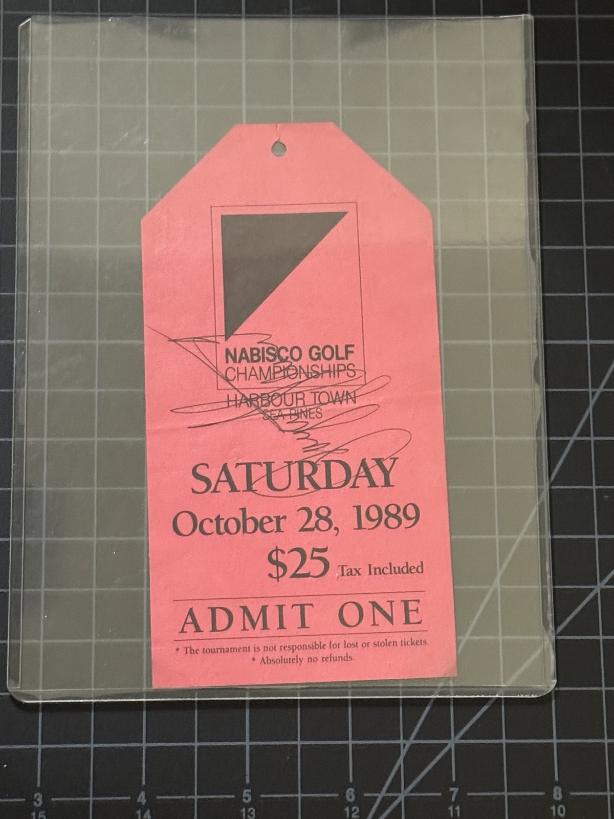 Payne Stewart Autographed Signed Nabisco Golf Championships ticket PSA Auto, + swatch card 