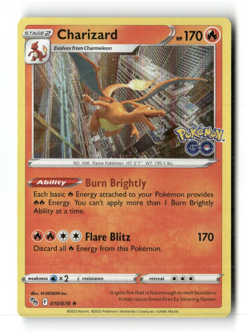 Charizard 010/078 Holo R Pokemon GO Pokemon NM
