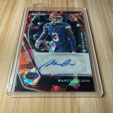 Marco Wilson 2021 Prizm Draft Picks # DPA-MAR Rookie Auto Red Cracked Ice