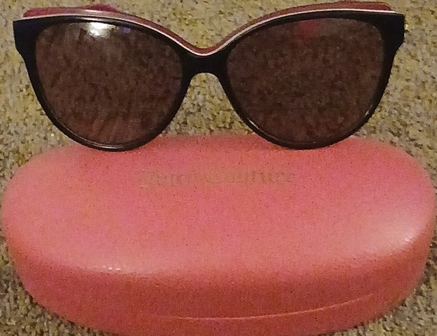Juicy Couture Hello Juicy! Cat Eye Sunglasses Black Plastic Frame Dark Gray Lens