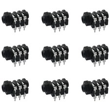 6-Pin Female Headphone Socket 10PCS PCB Panel Mount 6 Pin 1/4inch 6.35mm Fema...