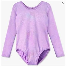 Leotard for Girls 82 spandex 18 polyester Sparkles Purple Solid SIZE 7/8