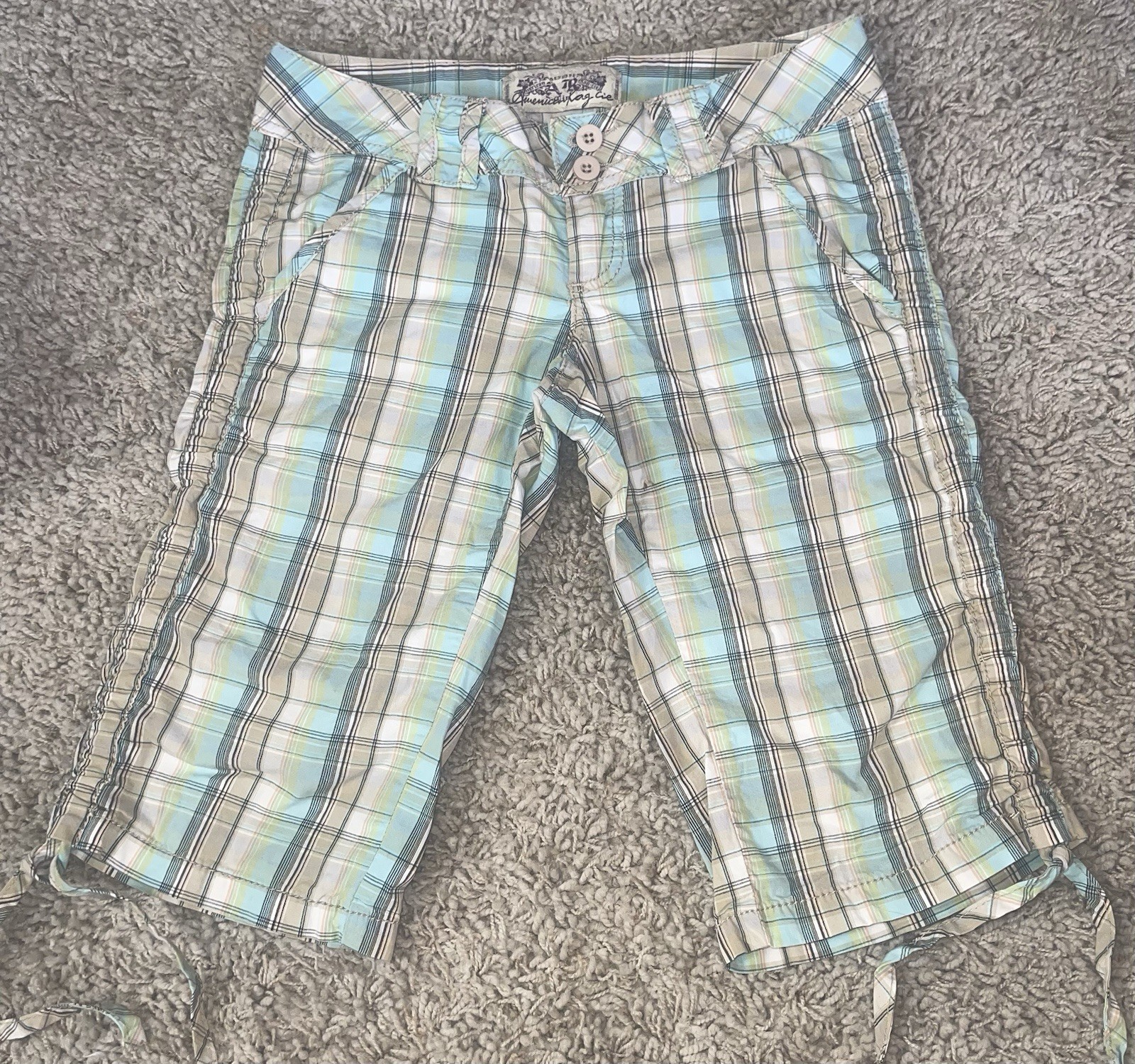 American Rag Ice Original Bermuda Shorts Plaid Size 0 Women's