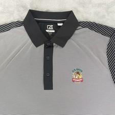 Polo de golf US Open Oakmont 2016 Cutter & Buck a rayas manga corta para hombre XL
