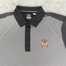 US Open Golf Polo Shirt Oakmont 2016 Cutter & Buck Striped Short Sleeve Men XL