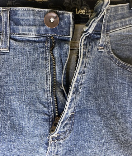 Lee Size 12 (Short) Blue Medium-Wash Pockets Comfort-Waistband Bootcut Jeans NWT - Picture 5 of 11