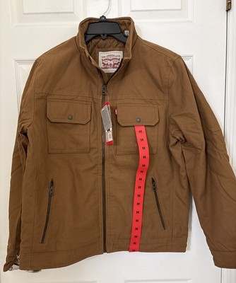 Levi s Men s Insulated Jacket, Brown, Quilted Lining, Size M New