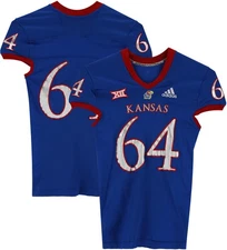 Kansas Jayhawks Team-Issued #64 Jersey from 2018-21 NCAA Football Seasons - XL