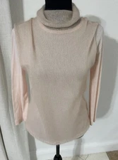 DKNY Light Pink Sweater Over High Neck Vest Size Small  Angora Hair