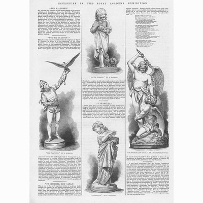 Skulptur in der Ausstellung der Royal Academy - Antikdruck 1875