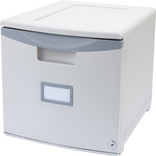 Storex Plastic One-Drawer File Cabinet Lockin...