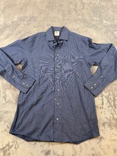 Brooks Brothers Milano Fit Men's Blue All Cotton 14.5-32 Casual Button-Down