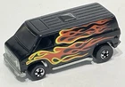 Vintage Black 1977 Hot Wheels Streeters Super Van w/ Flames Hong Kong Black Wall
