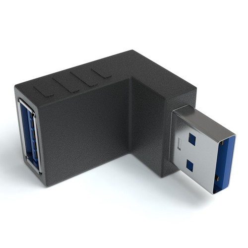 3x USB 3.0 Winkel Adapter 90° Grad Winkeladapter A Stecker zu A Buchse - Afbeelding 2 van 6