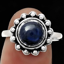 Blue Fire Labradorite - Madagascar 925 Sterling Silver Ring s.8 Jewelry R-1124