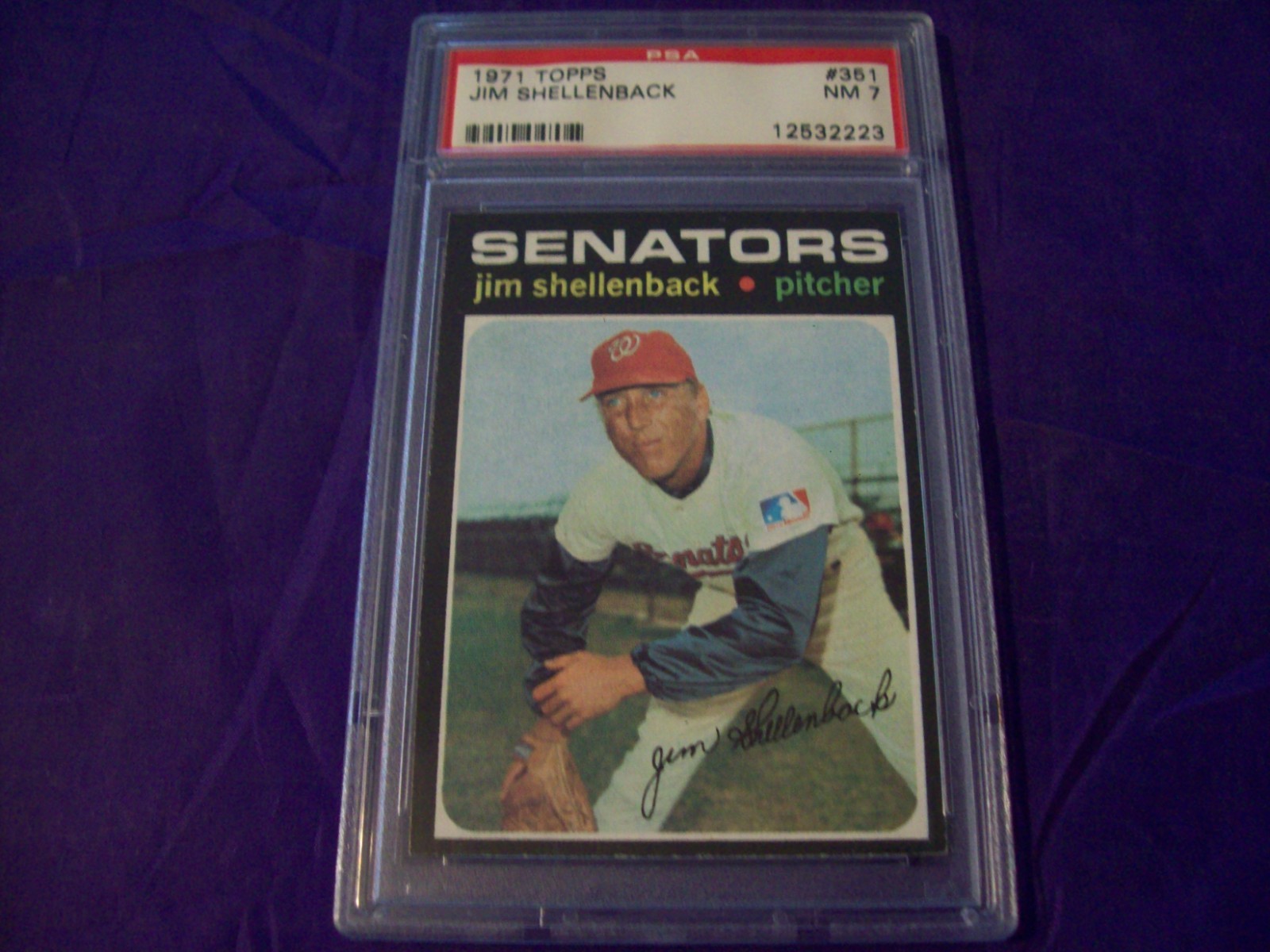 1971 TOPPS #351 JIM SHELLENBACK PSA 7