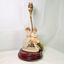 Capodimonte "Florence" Table Lamp Figurine Signed B Merli 1983 Vintage Light