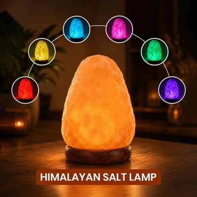 Himalayan salt lamp Auto color changing Mood Night Light Home Décor FREE SHIP