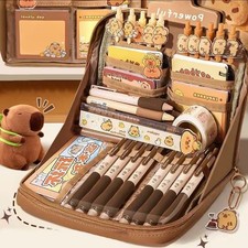 Capybara Stationery Set   Cute Kawaii School Supplies Gift Pack with Pen Case