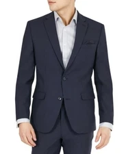 Bar Iii Mens Slim fit Suit Jacket Blazer 36 R Navy Blue Solid