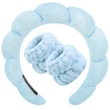 Spa Headband for Washing Face Wristband Set Sponge Makeup Skincare Headband Terr