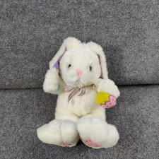 Vintage Plush Creations Inc. Wind Up Musical Easter Bunny White Pastel New Tags
