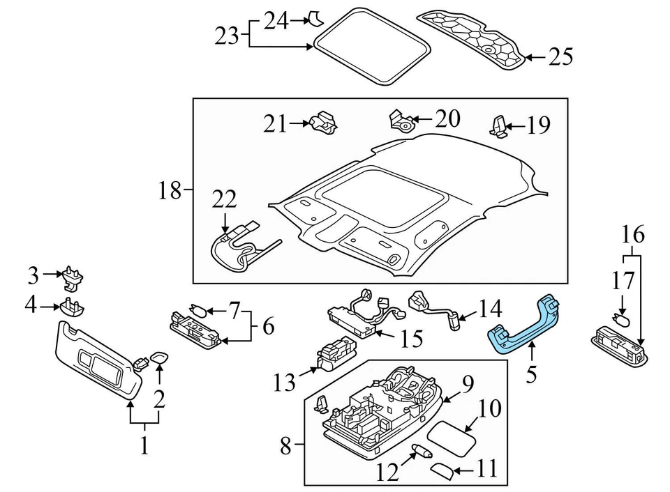 AUDI A3 SPORTBACK E-TRON 2016-2018 - manija trasera derecha del techo 8V0857608 Foto 3 de 4