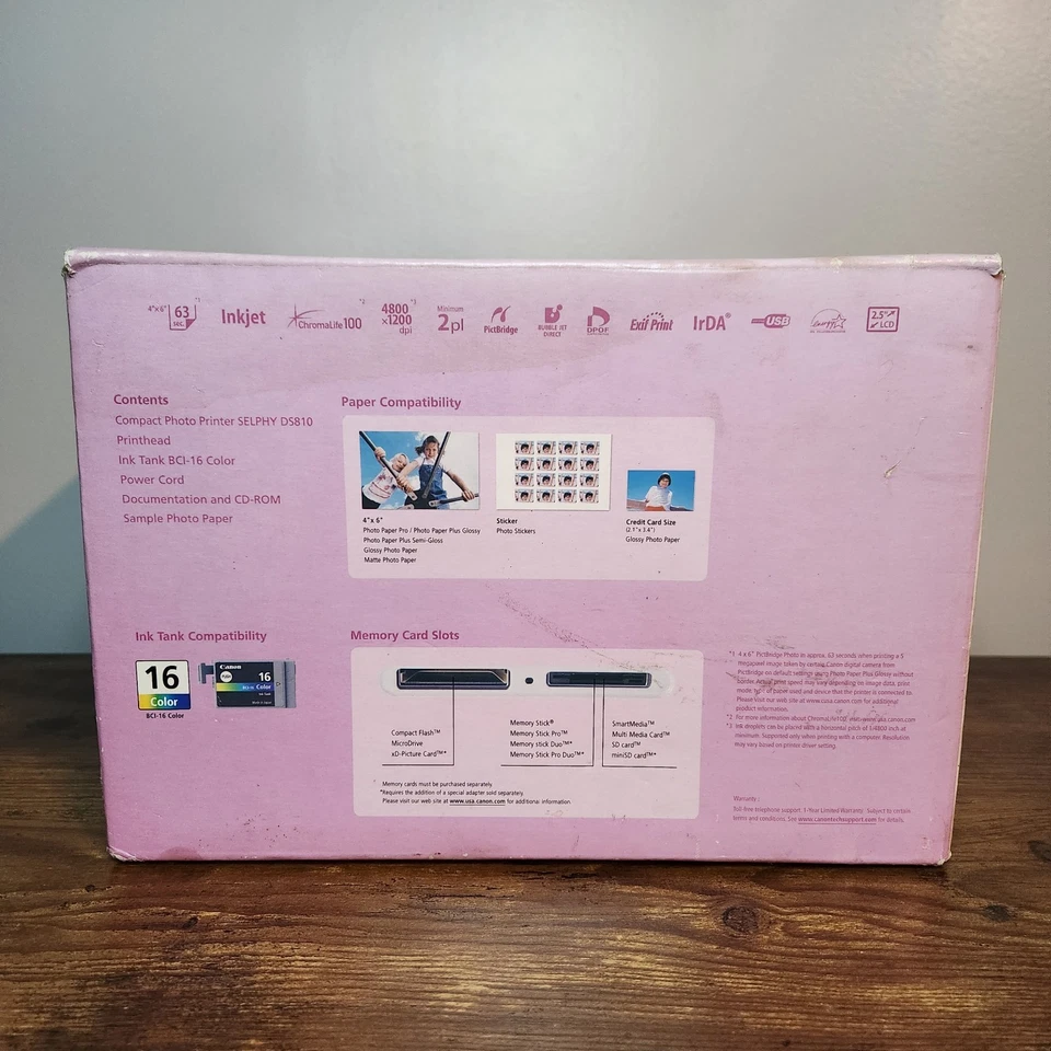 Canon SELPHY DS810 Compact Inkjet Photo Printer New NOS - Image 4 of 4