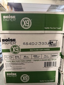 Boise Paper X-9 Multi-Use Copy Paper 11x17 20 lb 92 Bright 2500 Sheets 0X9007