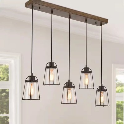 Uolfin Modern Farmhouse 29.1 in 5-Light Rustic Bronze Dining Room Chandelier