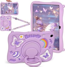Case for Samsung Galaxy Tab A11 11 Inch Cute Butterfly 3D Rotating Handle Stand