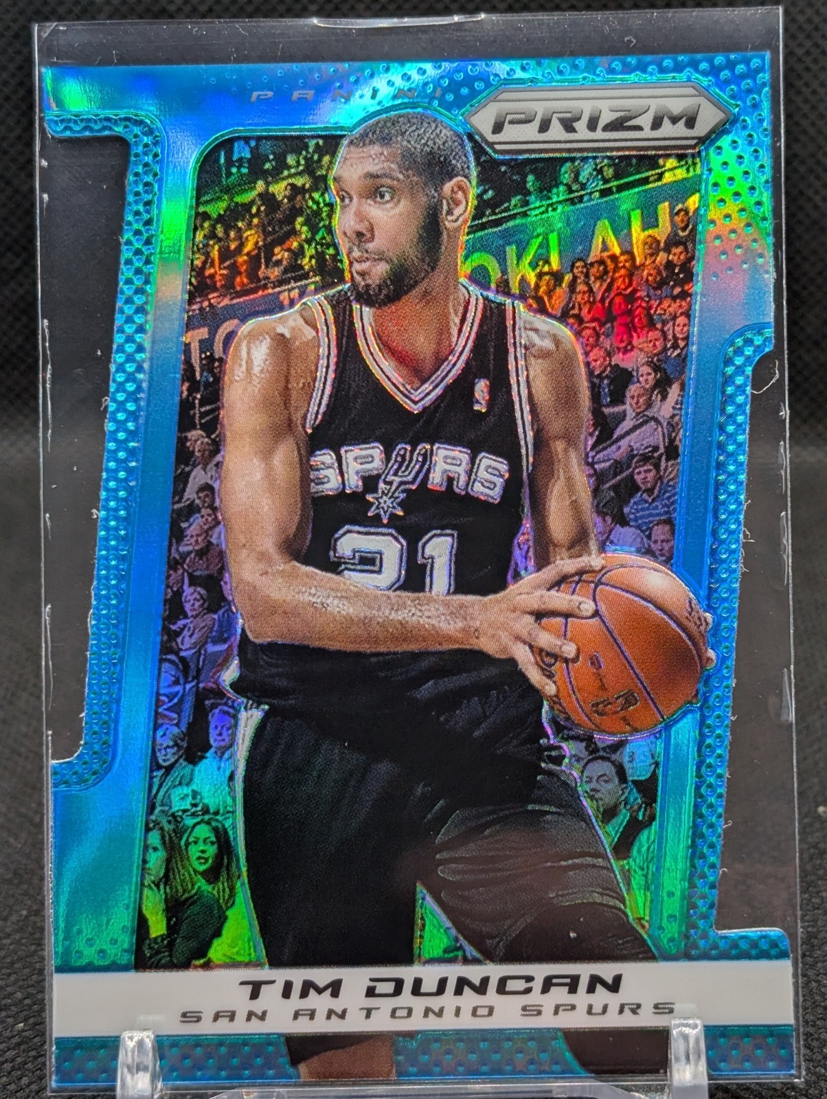Tim Duncan 2013-14 Prizm Light Blue Die Cut Prizm 128/199 #80 (BK480)