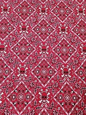 Alexander Henry Fabric baddanna 2007 Red 1 Yard Skull Flames