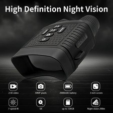 HD Night Vision Goggles Rechargeable Infrared Binoculars 6X Digital Zoom 30MP