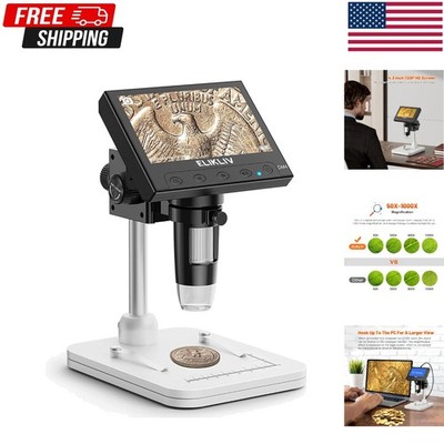 Microscopio, microscopio digital LCD para monedas 1000X, lupa para monedas