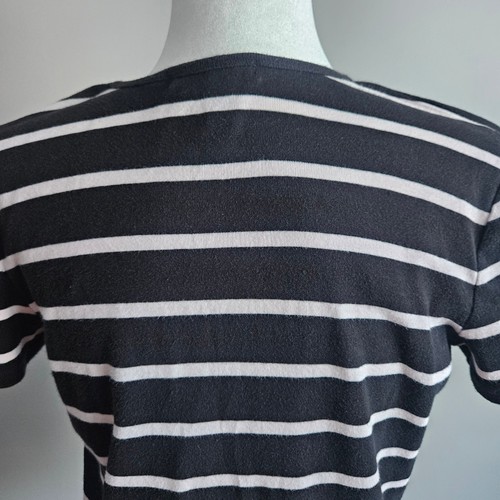 Camiseta Ralph Lauren Cuello Redondo Negra Rayas Top Clásica Algodón atemporal Talla M - Imagen 6 de 14