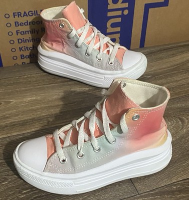 Converse All Star Move Platform Rainbow Ombre Mermaid Sneakers Little Girl s 13C
