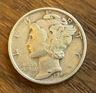 1945-S Mercury Dime VF San Francisco WWII Era 90% Silver Winged Liberty Coin