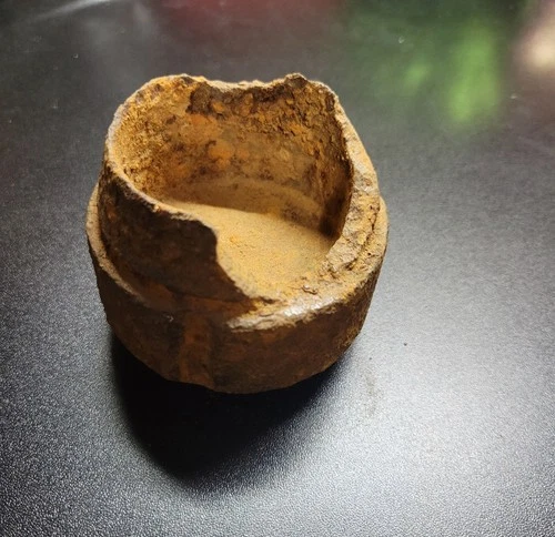 Original Dug Civil War Artillery Shell Fragment Hotchkiss Shell Base Cup Relic