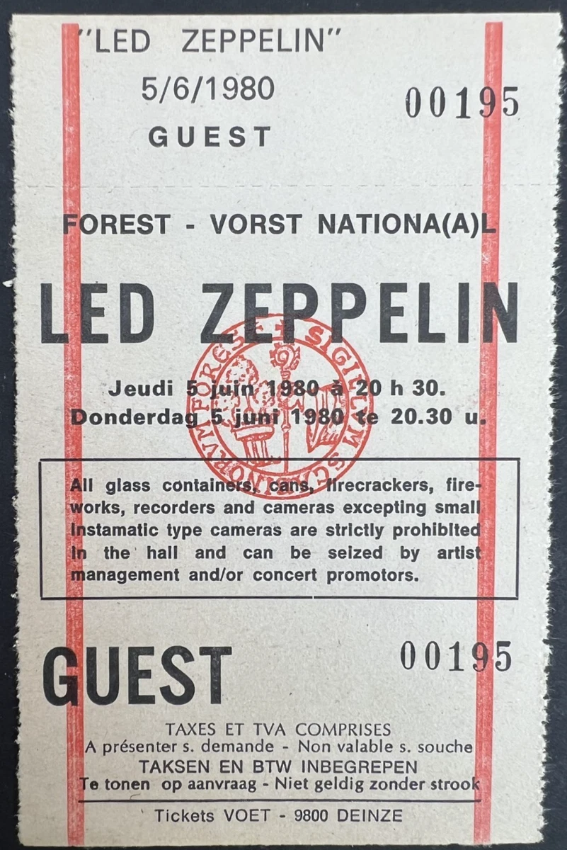Original Led Zeppelin Concert Memorabilia for sale | eBay