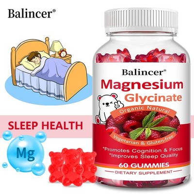 Magnesium Glycinate Gummies Muscle Joint Bone Suppor Romotes Memory 60 Gummies