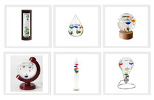 Glass Galileo Thermometer Blub, Teardrop,Globe,Tower, Ball 18- 26C Ornament Gift
