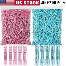 400pcs Waterproof Heat Shrink Marine Butt Wire Splice Connectors Crimp Terminals