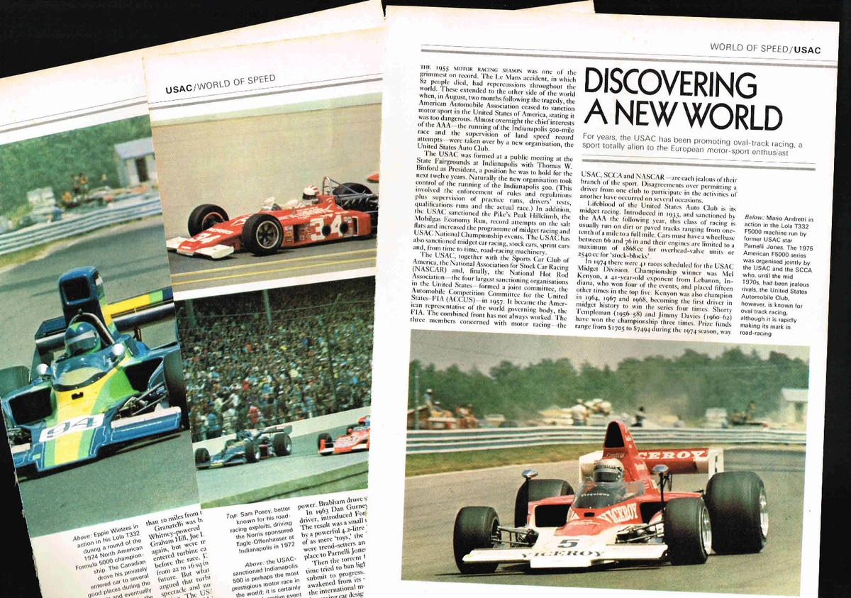 1970'S USAC (Indy/500) Racing Article / Photos / Pictures: Mario.