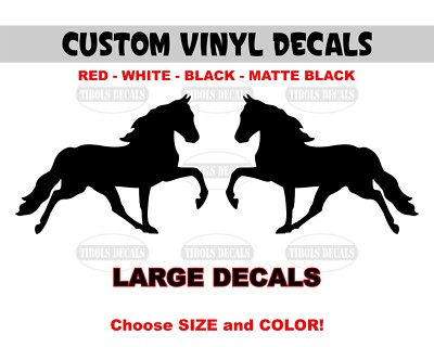 2 Tennessee Walking Horse Stickers Mirrored Show Horse Decals Trailer Truck Barn