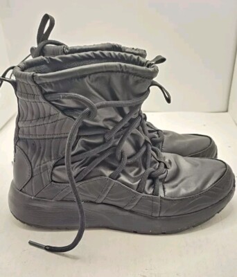 NIKE Tanjun High Rise Black Anthracite Fleece Lined BootsA00355