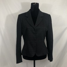 Tahari Arthur S Levine Womens Size 10P Black Long Sleeve Snap-Up Blazer Jacket