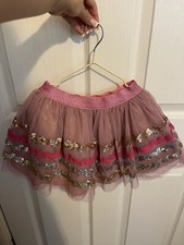 Image of Monsoon Pink Sequin Girls Skirt. Age 3-4 Years
