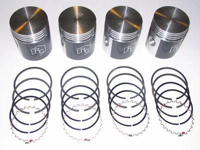 4 COATED Pistons & Rings 1941-1971 Willys & Jeep 134-L & 134-F 4 cylinder NEW