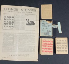 C. 1890 ANTIQUE PARLOR CARD GAME HOUND AND HARES J. W. KELLER